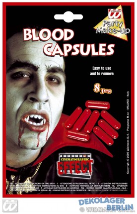 Halloween Vampir oder Drakula Blut Kapseln 8 Stck