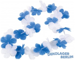 Blumenkette blau wei zum Omktoberfest oder Fussball