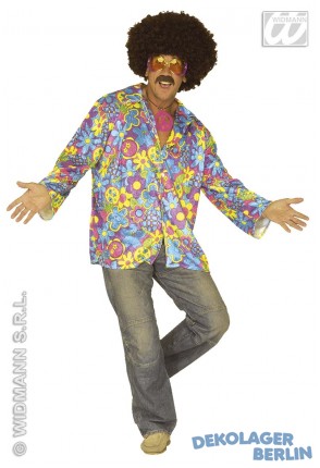 Hippie Blumen Hemd XL