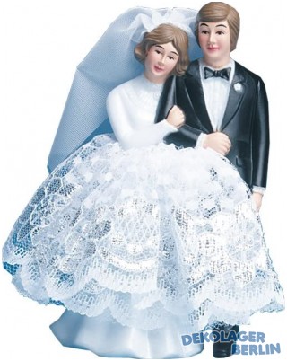 Kuchendeko Brautpaar mit Rschenkleid