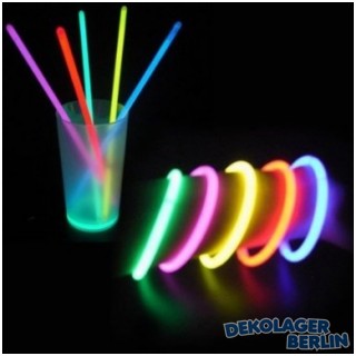 100 x Neon Knicklicht 20 cm als Armband in verschiedenen Farben