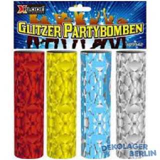 4er Set Glitzer Partybomben Tischfeuerwerk