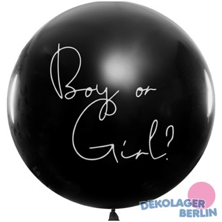 Gender Riesen Ballon mit Konfetti blau oder rosa