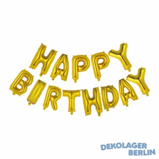 Folienballon Schriftzug Happy Birthday in verschiedenen Farben