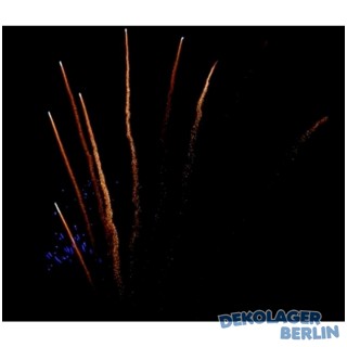 Pyrotrade Feuerwerk Single Row Gold Rain to Blue Comet with Blue mine