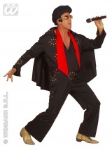 Elvis Kostüm schwarz mit roten Juwelen XL-Dekolager Berlin
