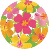 Hawaii Pappteller mit Hibiskusblütenaufdruck klein-Dekolager Berlin
