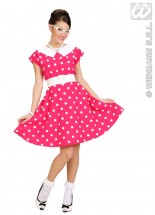 Pinkfarbenes 50er Jahre Kleid mit Petticoat-Dekolager Berlin