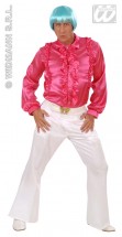 Disco Satin Rschenhemd magenta pink XL