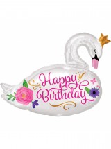 Folienballon Happy Birthday als schner Schwan