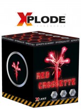 Silvester Feuerwerk Batterie Red Crossette in rot