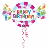 Folienballon Happy Birthday als Bonbon