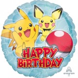Folienballon Happy Birthday Pokemon Pikachu 43cm