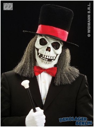 Totenkopf Maske mit Hut