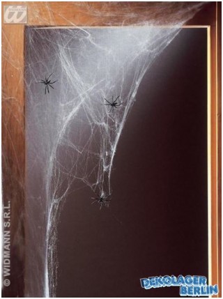 Halloween Riesen Spinnweben 100g weiss mit 5 Spinnen
