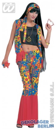 70 er Jahre Hippie Damenkostüm Flower Power Kostüm