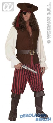 Hochsee Piraten Kostüm mit Weste und Hut