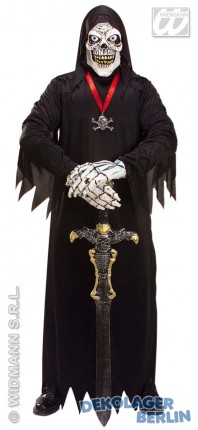 Halloween Komplett Kostüm M/L Tod mit Maske und Händen