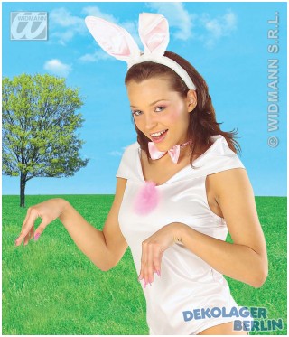 Hasen bunny Kostüm Set in weiss und pink