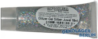EULENSPIEGEL Effekt Glitzer Gel Silber Juwel holographisch 18 ml Tube