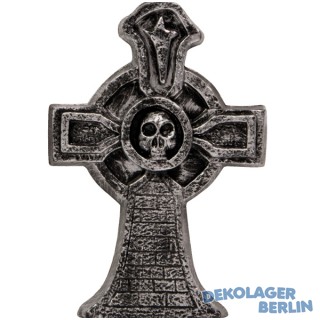 Halloween Grabstein als Kreuz mit Totenkopf