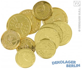 12 Gold Münzen für Piraten Dublonen Taler