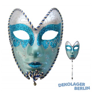 Venezianische Maske am Stab Stabmaske zum Karneval in Venedig