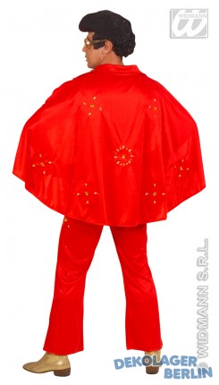 Elvis Kostüm rot mit gelben Juwelen