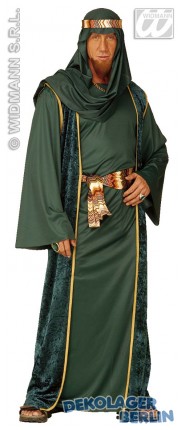 Scheich Kostüm grün mit Robe und Kopfbedeckung