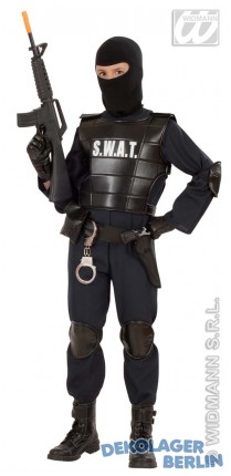 Kostüm SWAT Agent Polizist Spezaileinheit s.w.a.t. für Kinder und Juge