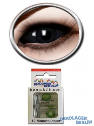 Sclera Kontaktlinsen black schwarz 22mm