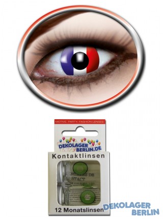Farbige Kontaktlinsen Frankreich und Niederlande Holland Flagge Fahne