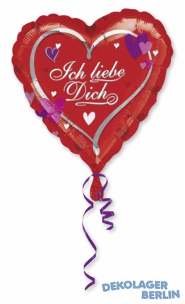 Folienballon Herzballon Ich liebe Dich 45cm