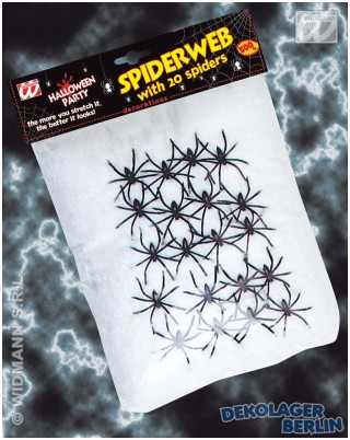 Halloween Riesen Spinnweben 500g weiss mit 20 Spinnen