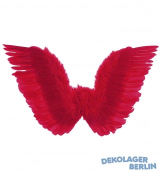 Flügel in rot aus Federn 83x31 cm