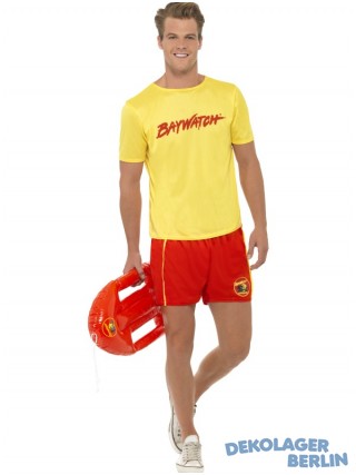 Original Baywatch Rettungsschwimmer Kostüm Shirt mit kurzer Hose