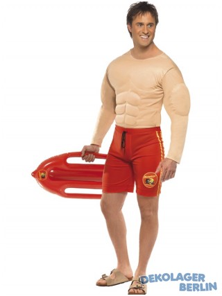 Original Baywatch Rettungsschwimmer Kostüm mit Muskelshirt