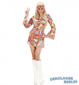70's Disco Fever Kleid mit Haarband