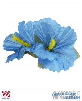 Hawaii Hibiscusblüten Haarspange hellblau