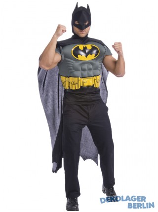 Batman Kostüm mit Muskeln Maske und Umhang