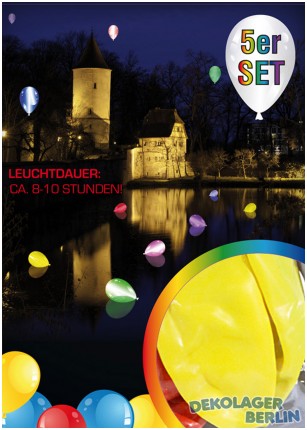 5 LED Luftballons in verschiedenen Farben
