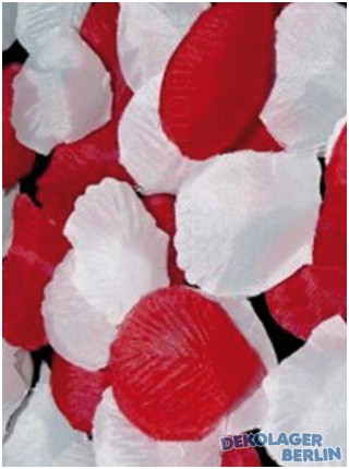 500 Rosenblüten in rot oder weiss für die Hochzeit als Deko