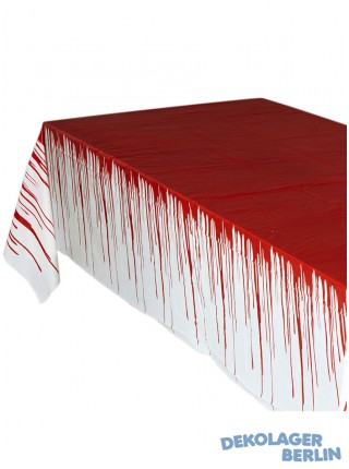 Blutende Tischdecke 137x275cm aus Kunststoff