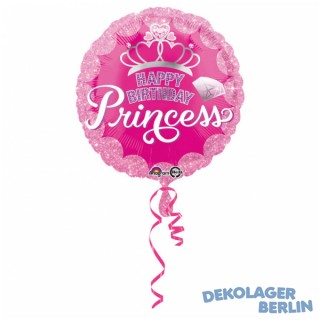 Folienballon Happy Birthday Princess 43cm