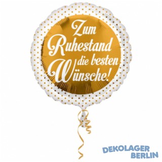 Folienballon zum Ruhestand die besten Wünsche 43cm
