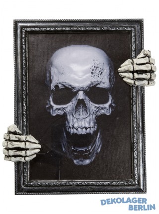 Halloween Totenkopf Bild mit Stimme 30x35cm