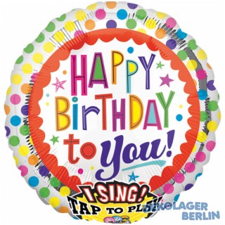 Singender Folienballon Happy Birthday 71 cm