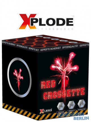 Silvester Feuerwerk Batterie Red Crossette in rot