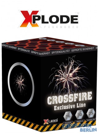 Silvester Feuerwerk Batterie Crossfire Crossette mit Crackling