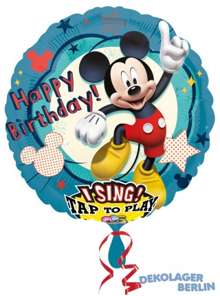 Singender Folienballon Happy Birthday Mickey Maus mit Musik
